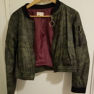 Jolt army camo leather jacket